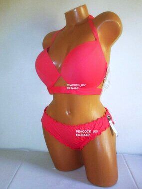 38D/XL Victoria Secret Swim Hottie Push-Up Top Bikini Set +1 Cup Ruffle Cheeky